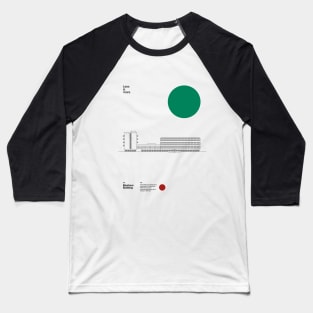 Bauhaus Building Walter Gropius 1926, Minimal Architecture Dessau Bauhaus Design Baseball T-Shirt